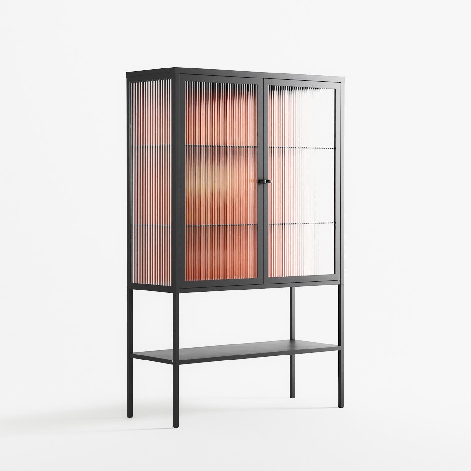 Drink And Cherries - Loft Cabinet - Raissa Oltmanns - Antracite - Reeded glass