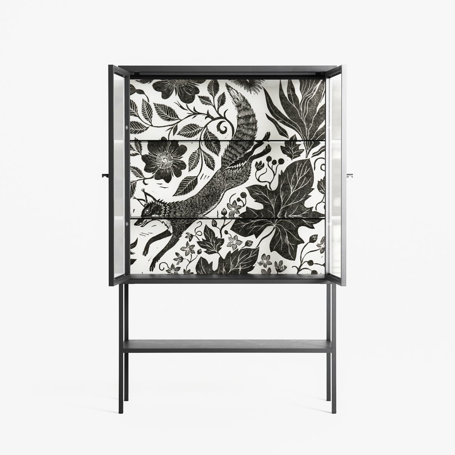 Ode to Summer 4 - Loft Cabinet - Diana Catchpole - Antracite - Reeded glass