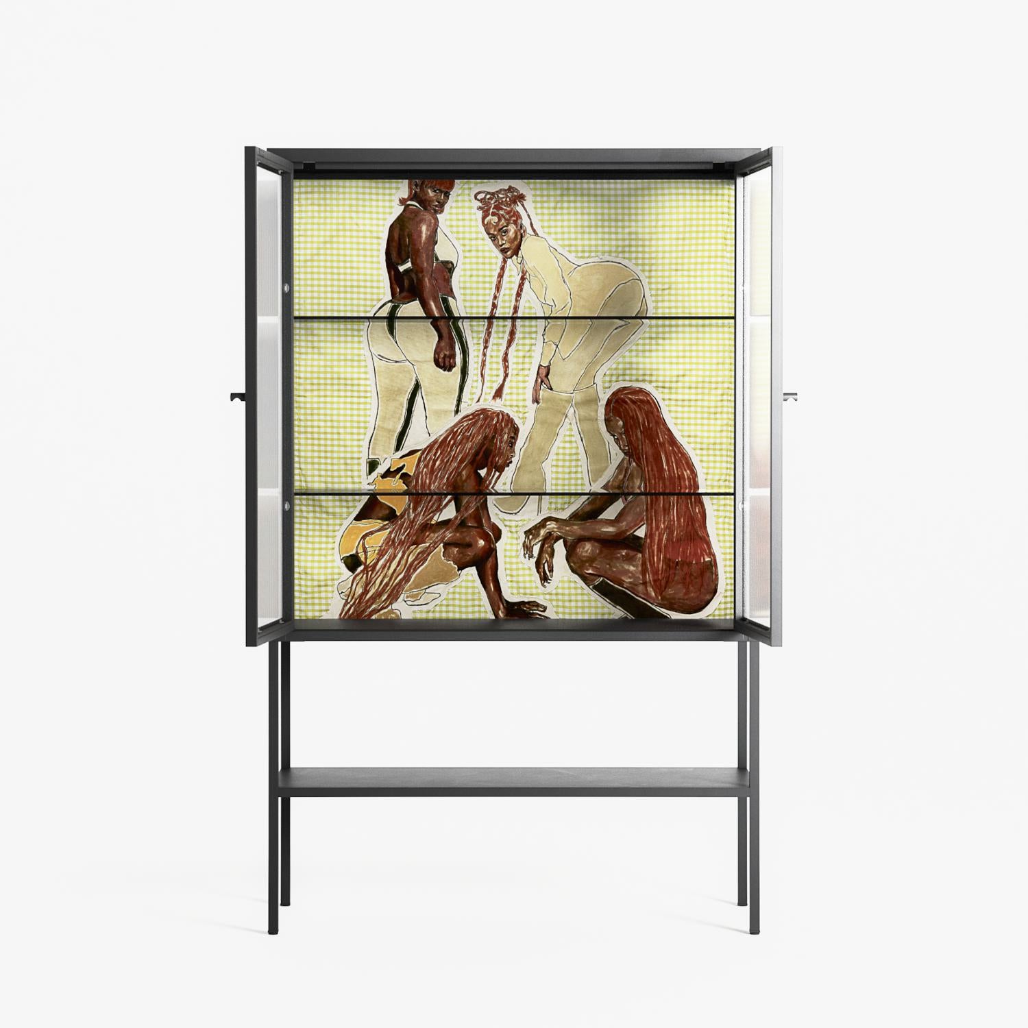 Can You Face It - Loft Cabinet - Sophie Goudman-Peachey - Antracite - Reeded glass
