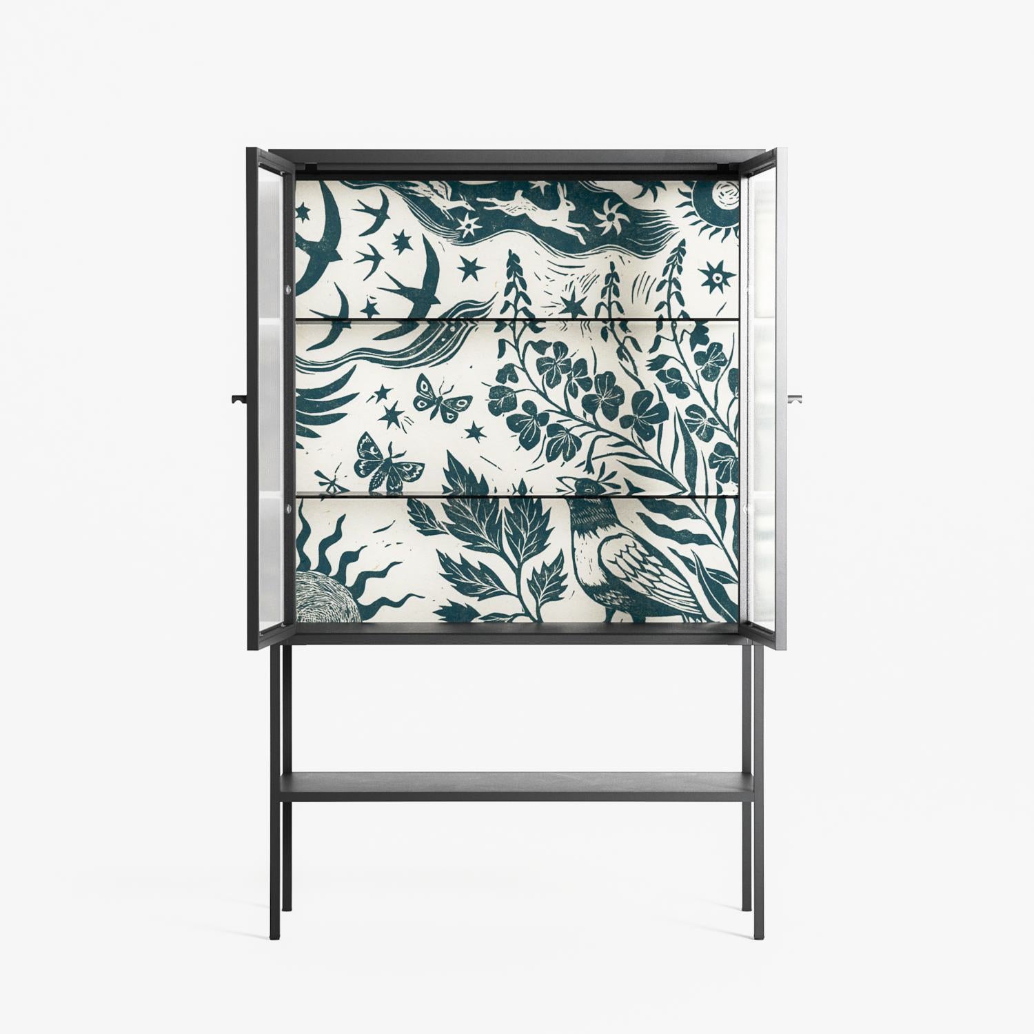 Ode to Summer 3 - Loft Cabinet - Diana Catchpole - Antracite - Reeded glass