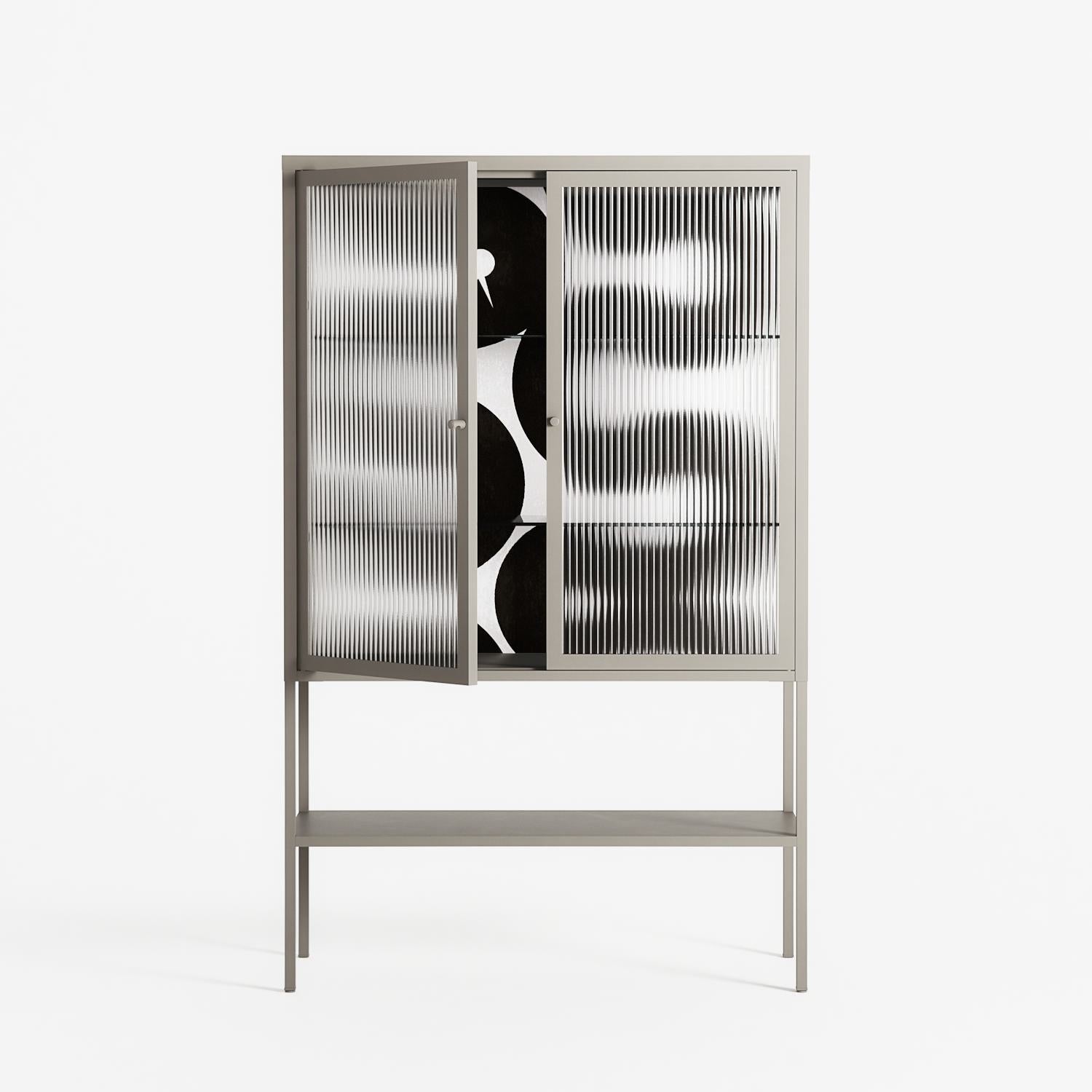 Black Waves - Loft Cabinet - Alexander Khabbazi - Pebble - Reeded glass