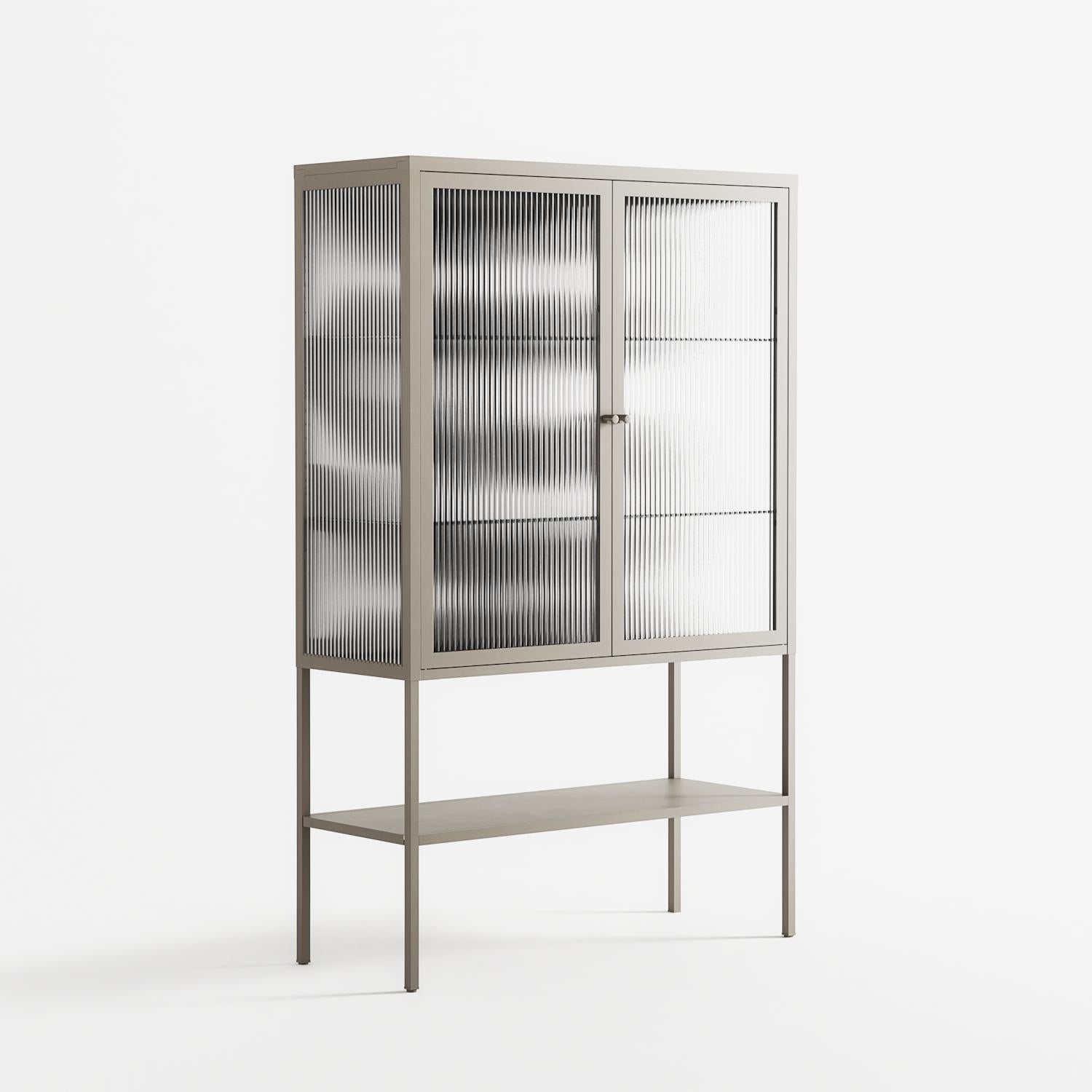 Black Waves - Loft Cabinet - Alexander Khabbazi - Pebble - Reeded glass