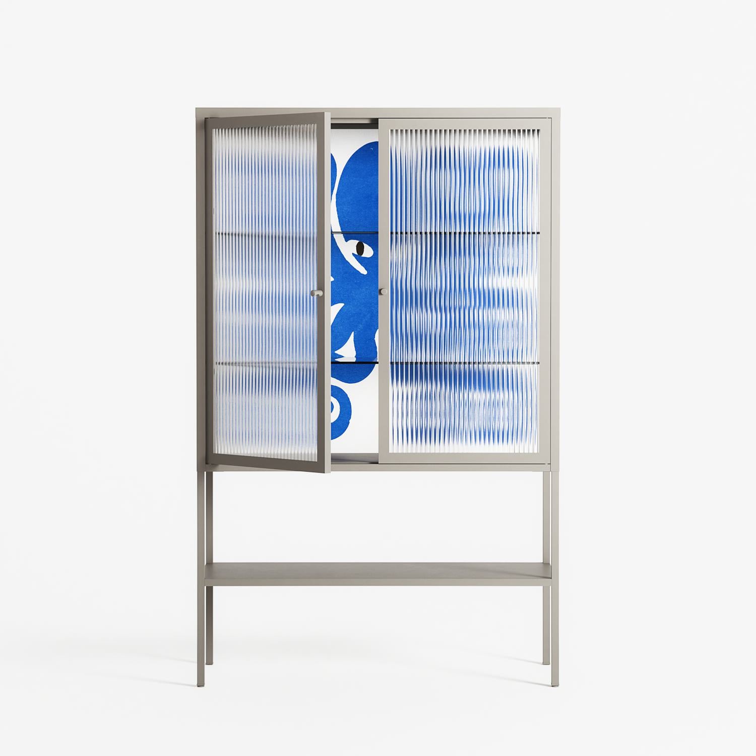 Everything is Confusing - Loft Cabinet - Alexander Khabbazi - Pebble - Reeded glass
