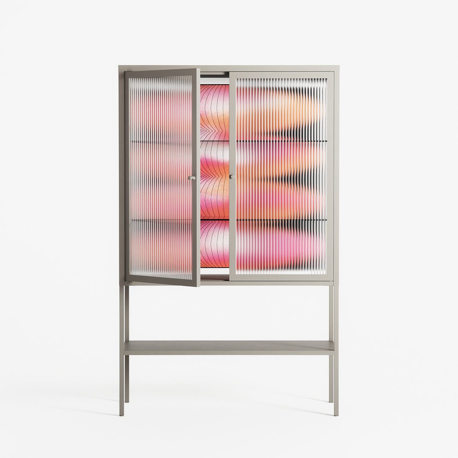 Repeating - Loft Cabinet - Alexander Khabbazi - Pebble - Reeded glass
