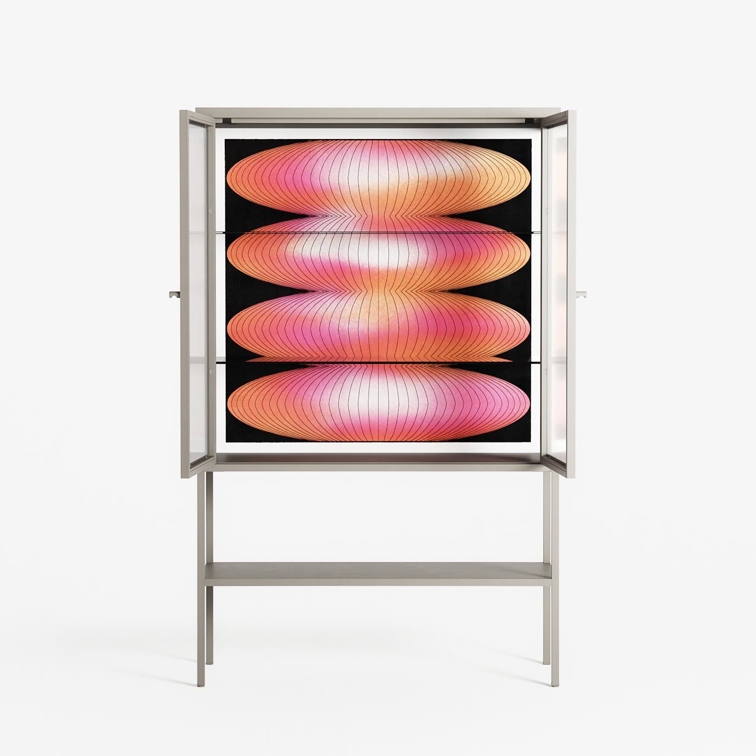 Repeating - Loft Cabinet - Alexander Khabbazi - Pebble - Reeded glass