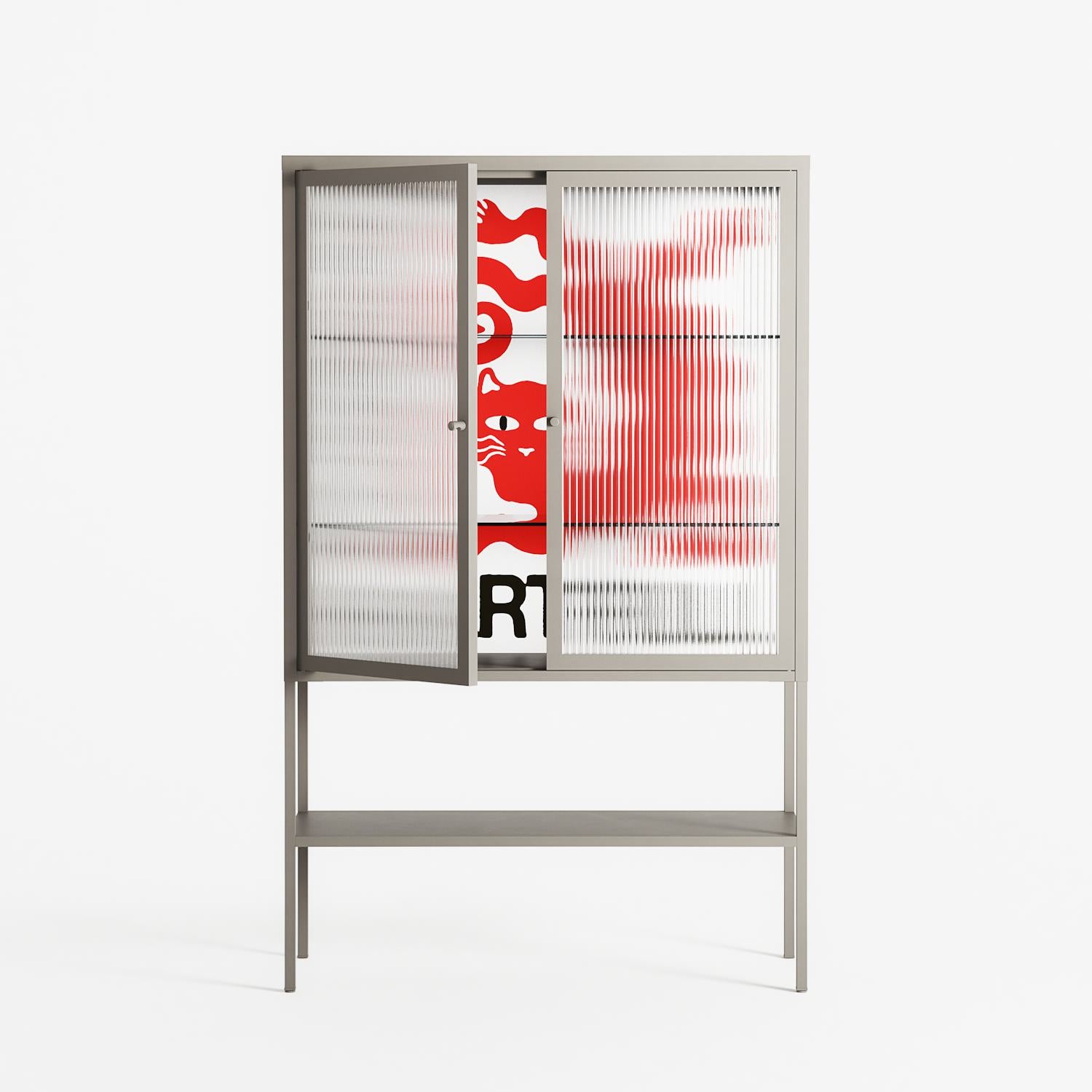 Heart Full - Loft Cabinet - Alexander Khabbazi - Pebble - Reeded glass