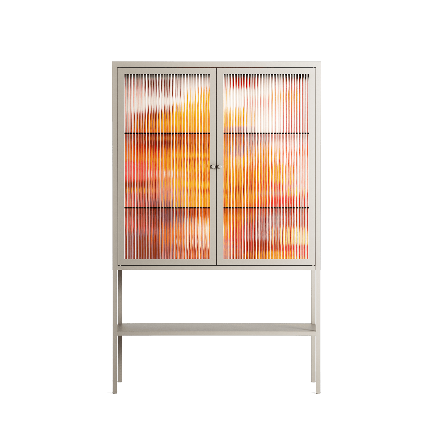 A Bridge Across Time - Loft Cabinet - Nick Liefhebber - Pebble - Reeded glass