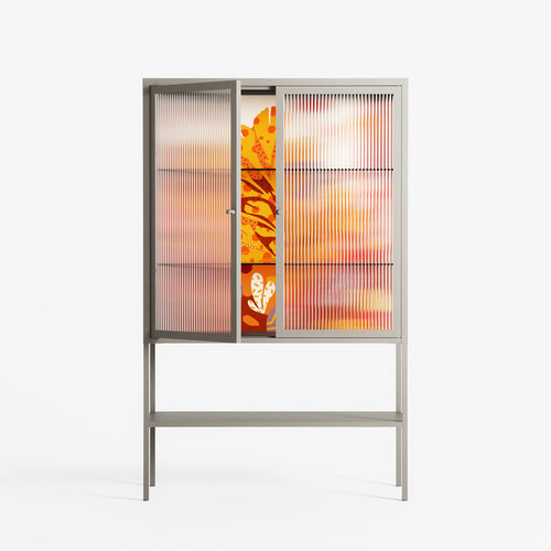 A Bridge Across Time - Loft Cabinet - Nick Liefhebber - Pebble - Reeded glass