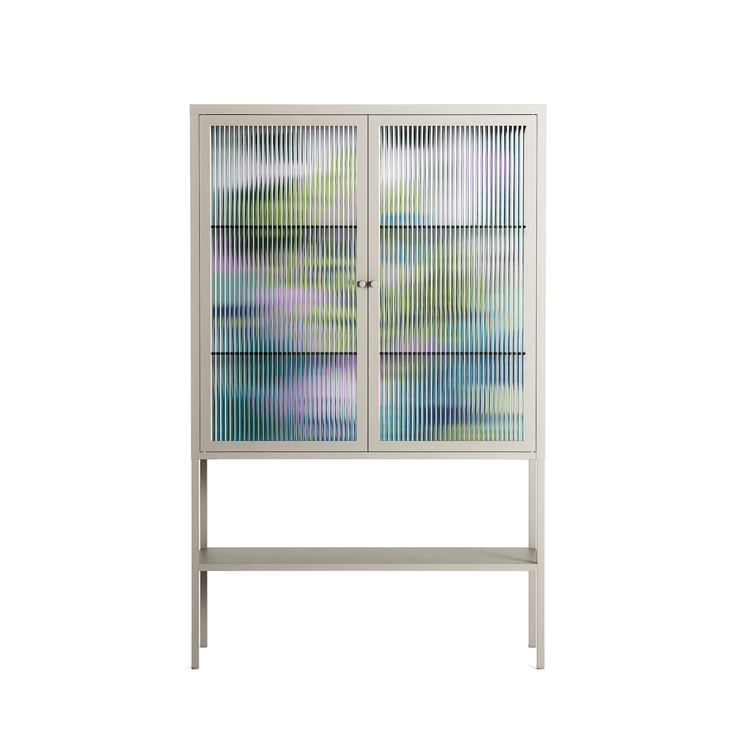 A Bridge Across Time 2 - Loft Cabinet - Nick Liefhebber - Pebble - Reeded glass