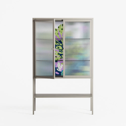 A Bridge Across Time 2 - Loft Cabinet - Nick Liefhebber - Pebble - Reeded glass