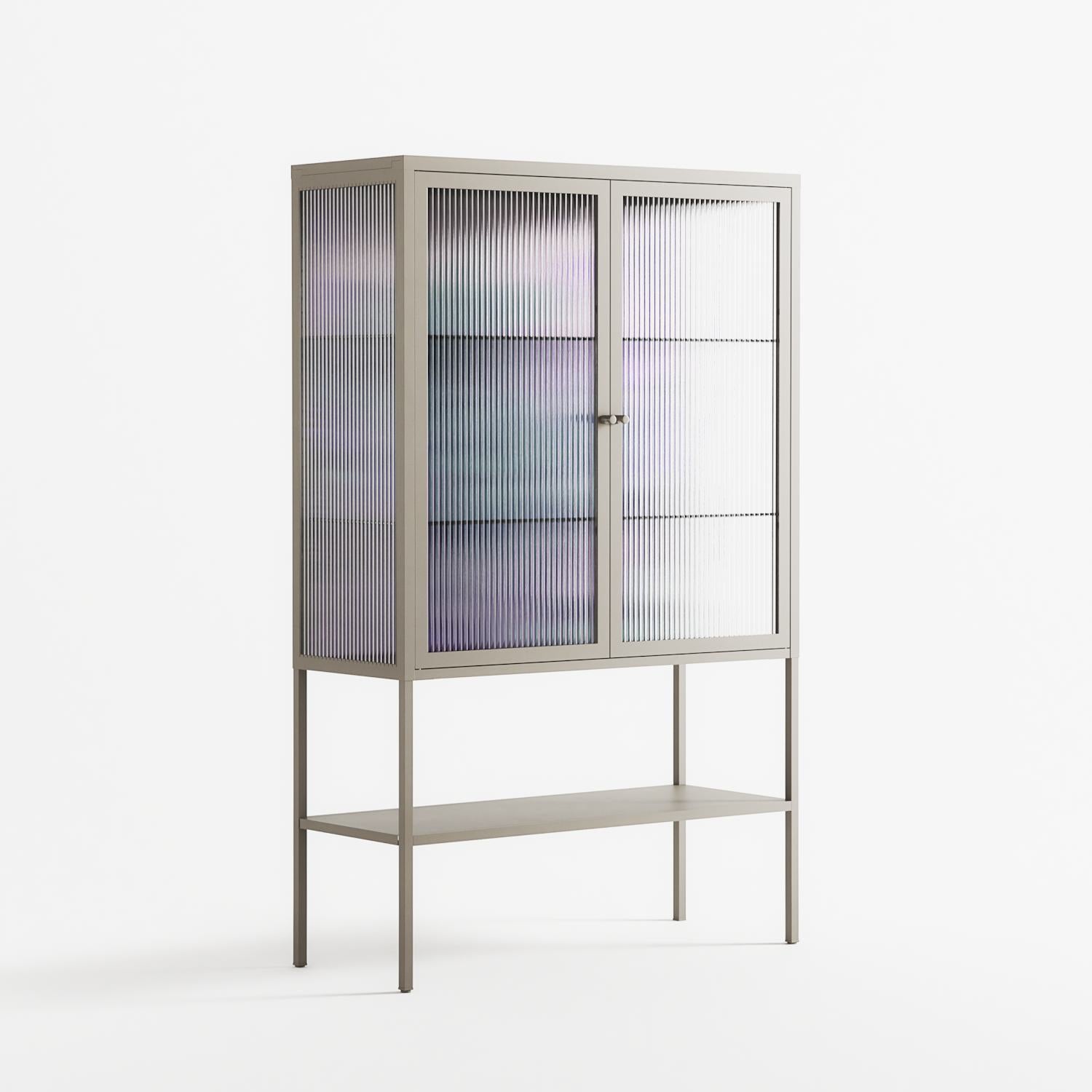 A Bridge Across Time 3 - Loft Cabinet - Nick Liefhebber - Pebble - Reeded glass