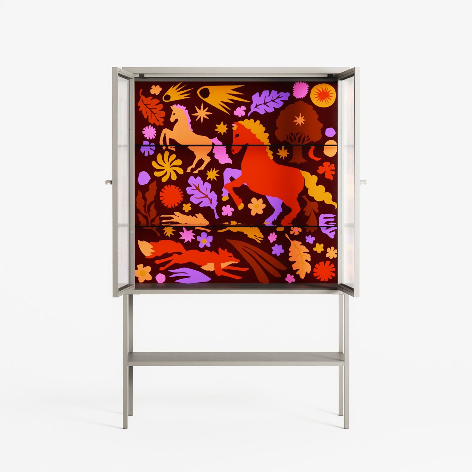 The Secret Herb Garden In The Forest 2 - Loft Cabinet - Nick Liefhebber - Pebble - Reeded glass