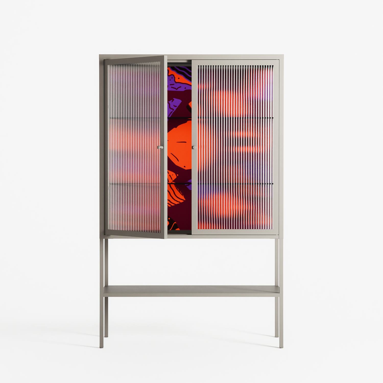 Pebbles 3 - Loft Cabinet - Nick Liefhebber - Pebble - Reeded glass