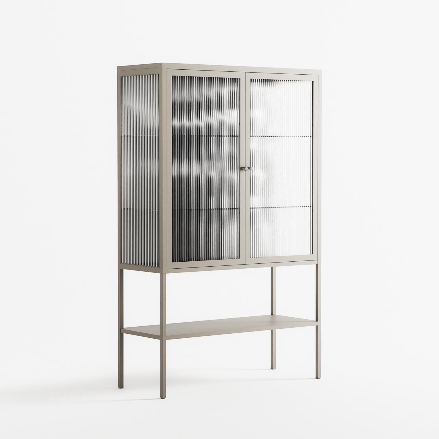 Black Cat - Loft Cabinet - Konrad Blaszczyk - Pebble - Reeded glass
