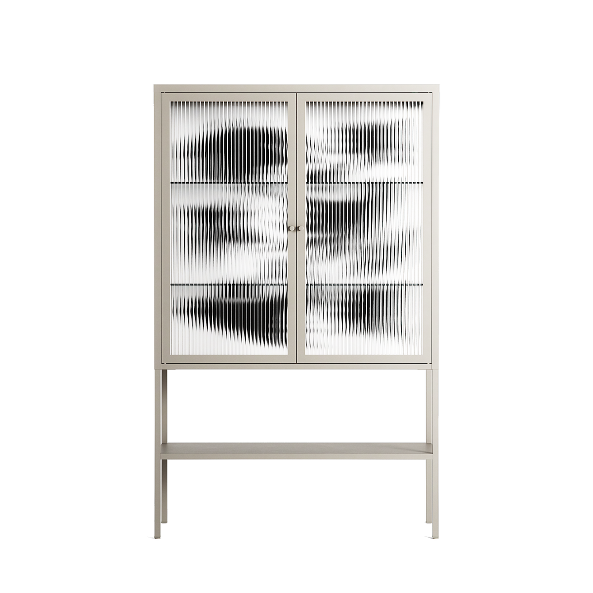 Black Birds - Loft Cabinet - Konrad Blaszczyk - Pebble - Reeded glass