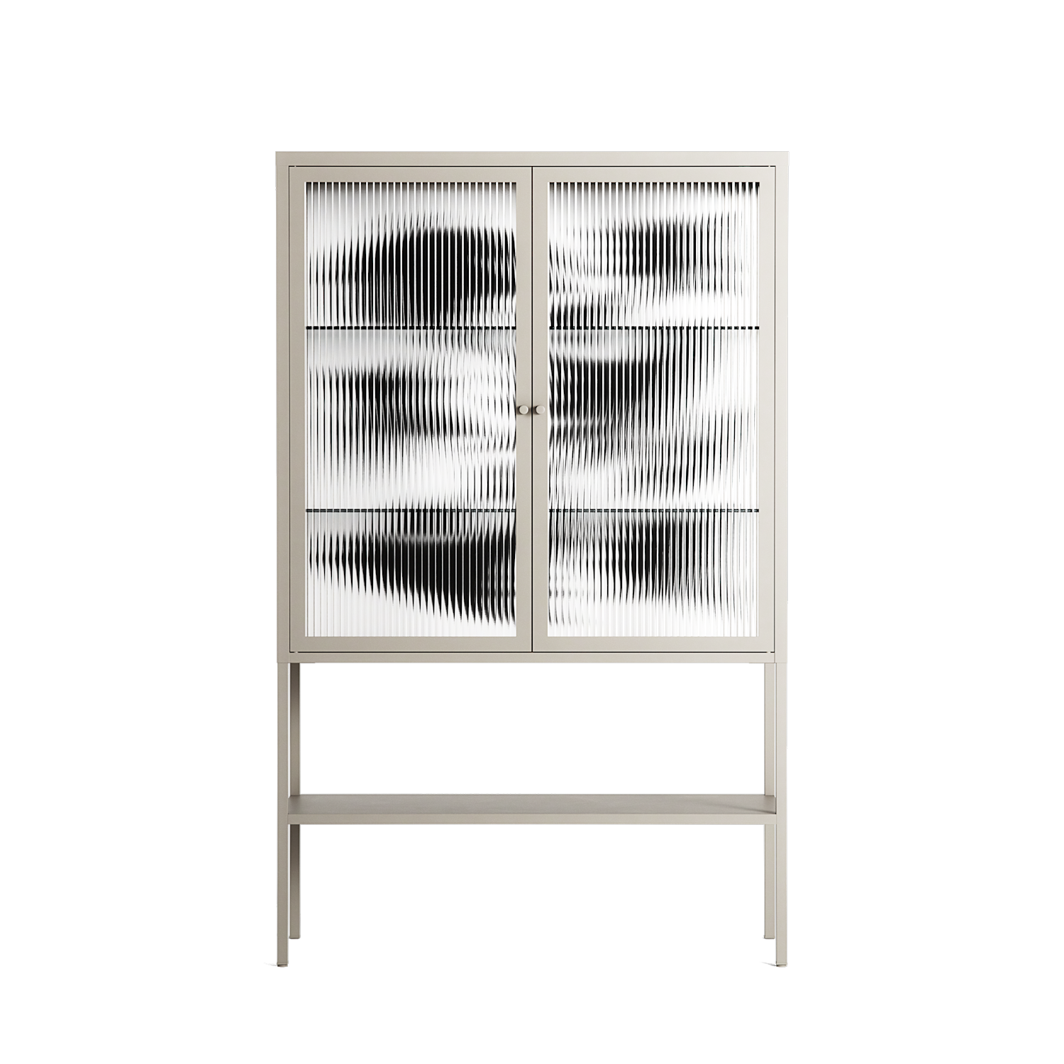 Black Birds - Loft Cabinet - Konrad Blaszczyk - Pebble - Reeded glass