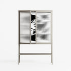 Black Birds - Loft Cabinet - Konrad Blaszczyk - Pebble - Reeded glass