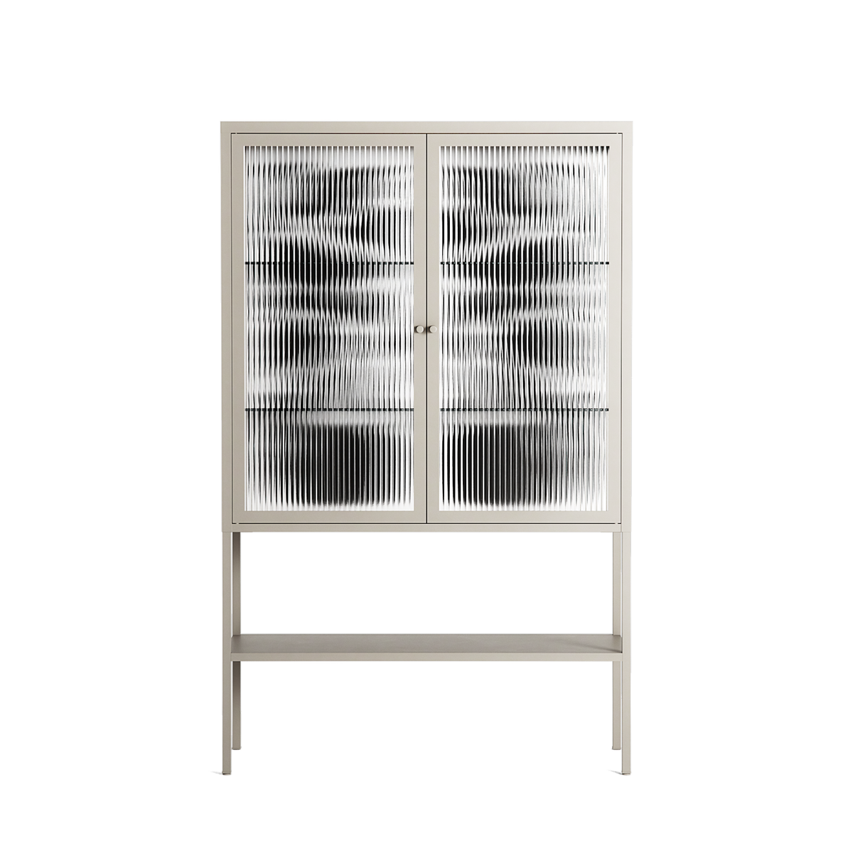 Black Potted Plant - Loft Cabinet - Konrad Blaszczyk - Pebble - Reeded glass