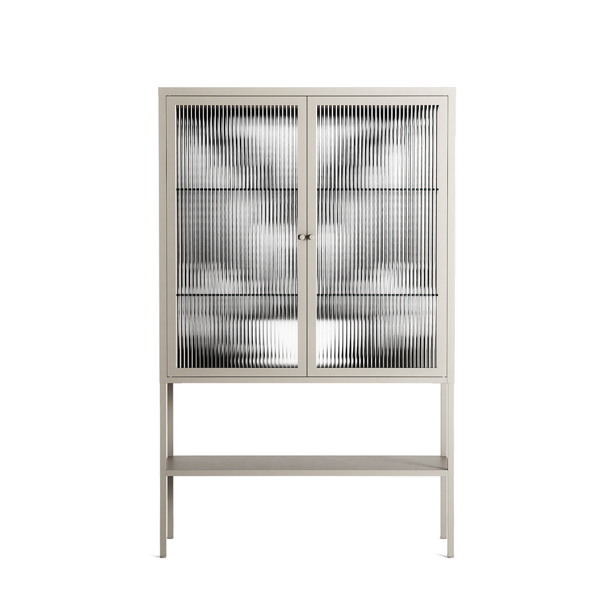 White Fern - Loft Cabinet - Konrad Blaszczyk - Pebble - Reeded glass