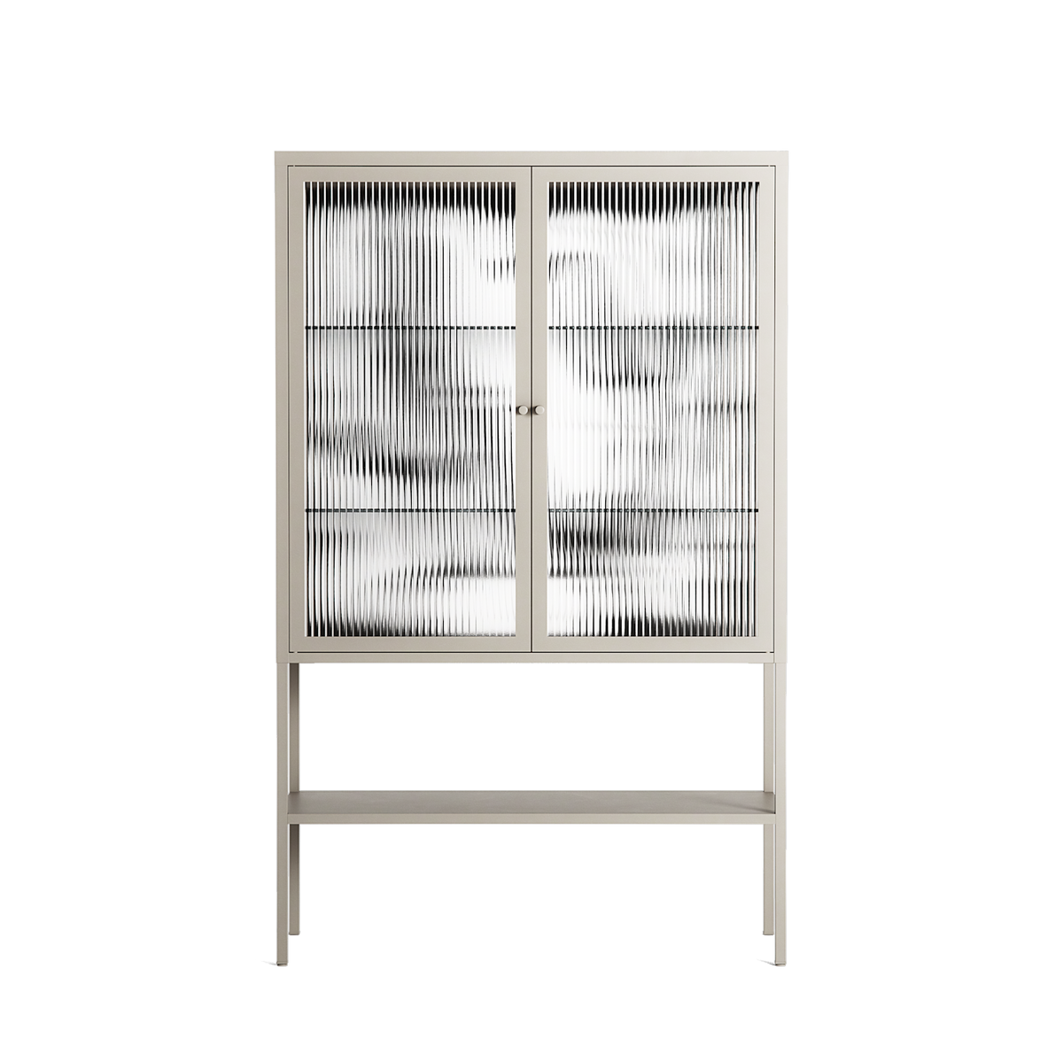White Potted Plant - Loft Cabinet - Konrad Blaszczyk - Pebble - Reeded glass
