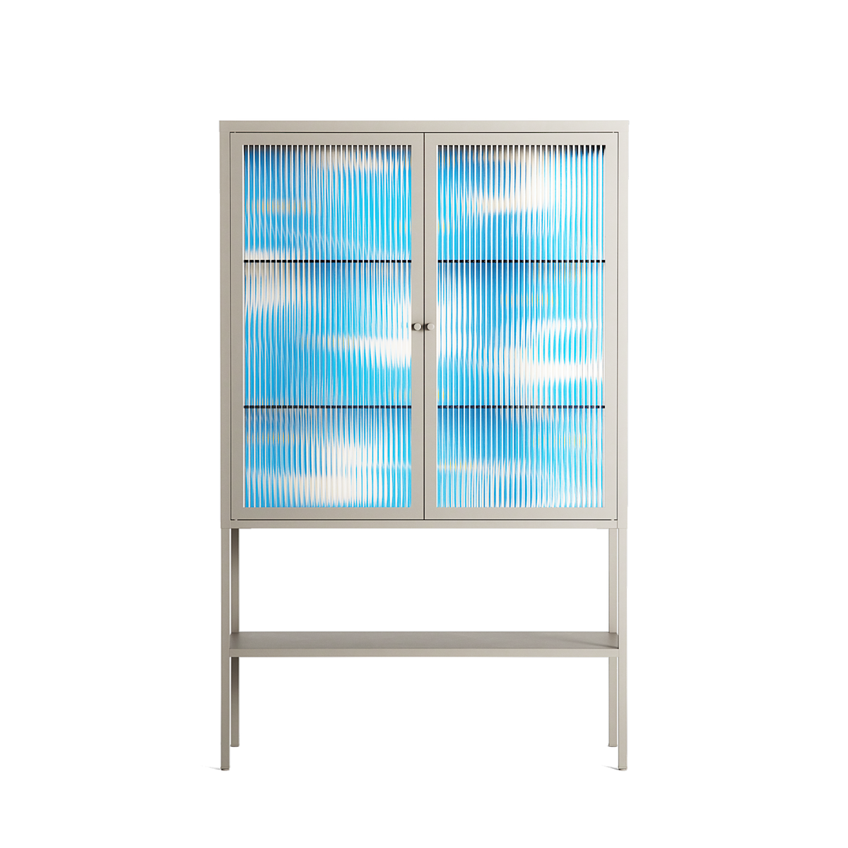 Birds B - Loft Cabinet - Heather Zhou - Pebble - Reeded glass