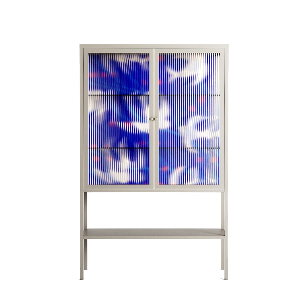 Birds A - Loft Cabinet - Heather Zhou - Pebble - Reeded glass