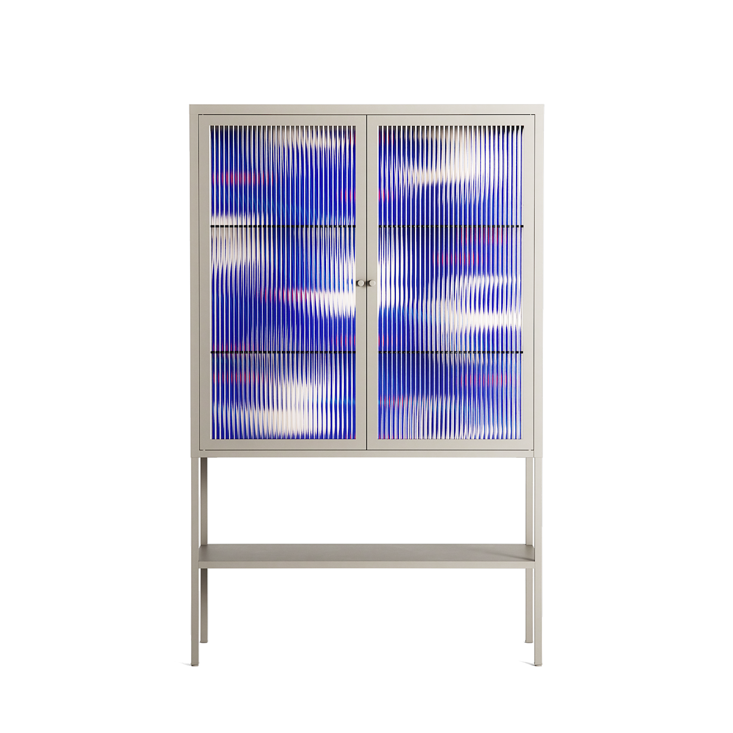 Birds A - Loft Cabinet - Heather Zhou - Pebble - Reeded glass