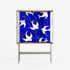 Birds A - Loft Cabinet - Heather Zhou - Pebble - Reeded glass