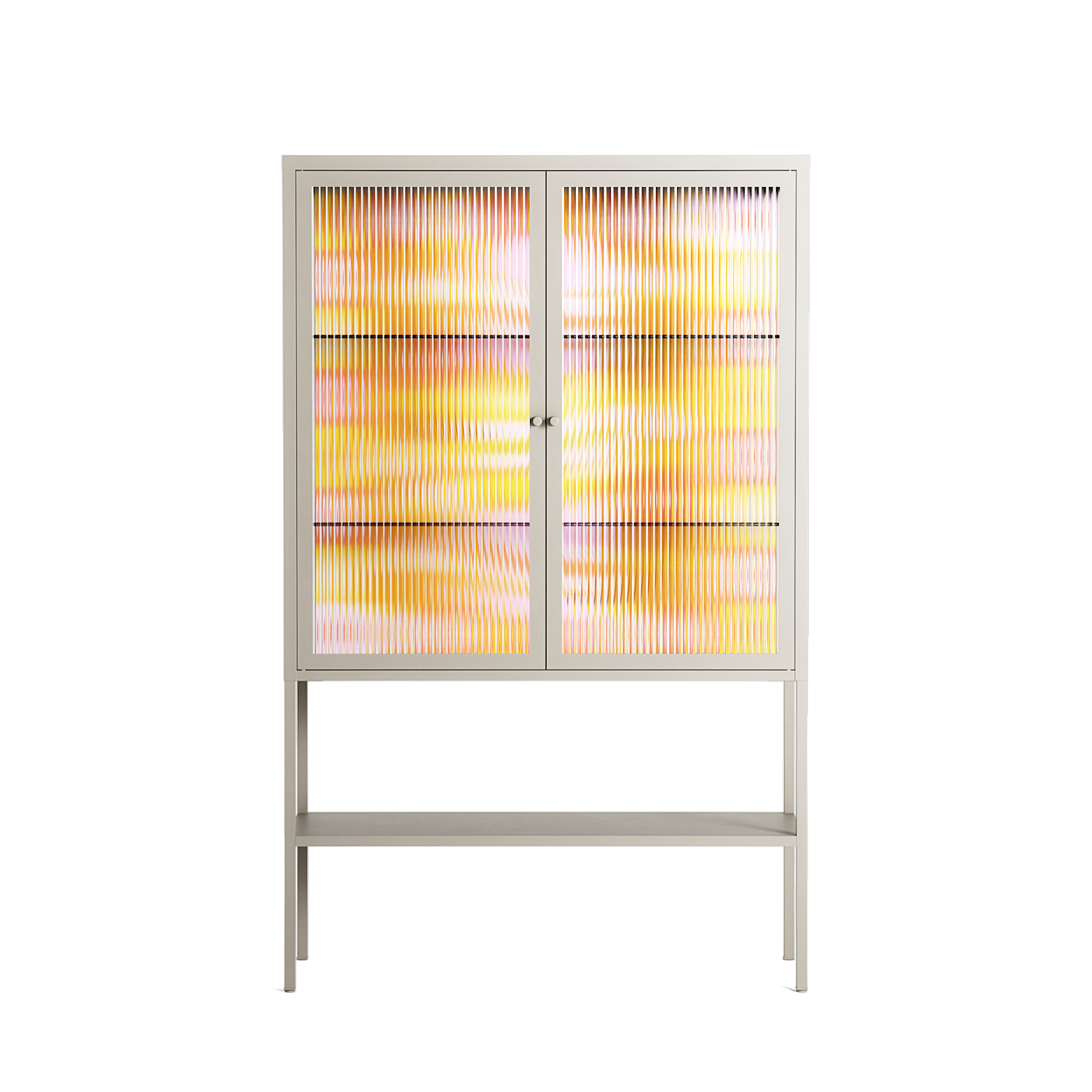 Cake - Loft Cabinet - Heather Zhou - Pebble - Reeded glass