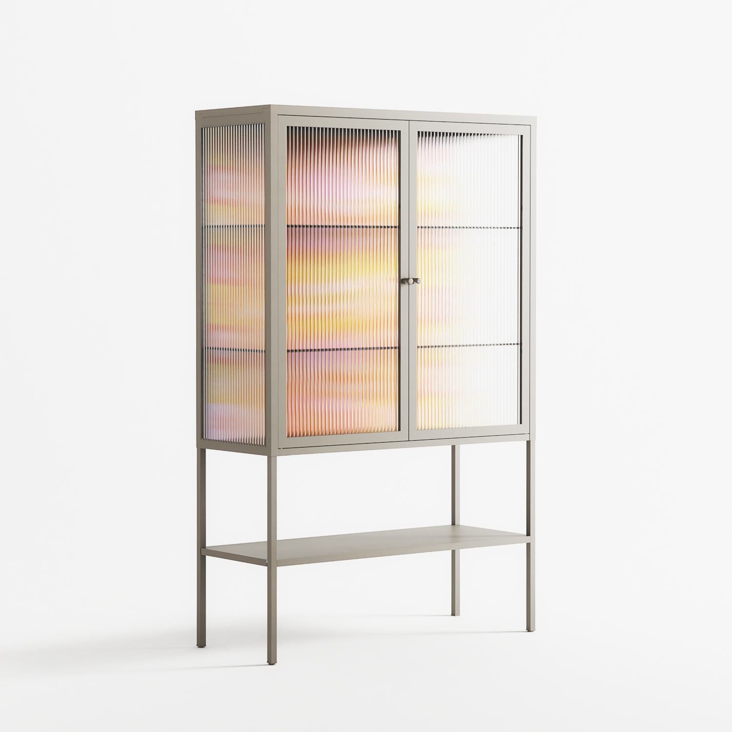 Cake - Loft Cabinet - Heather Zhou - Pebble - Reeded glass