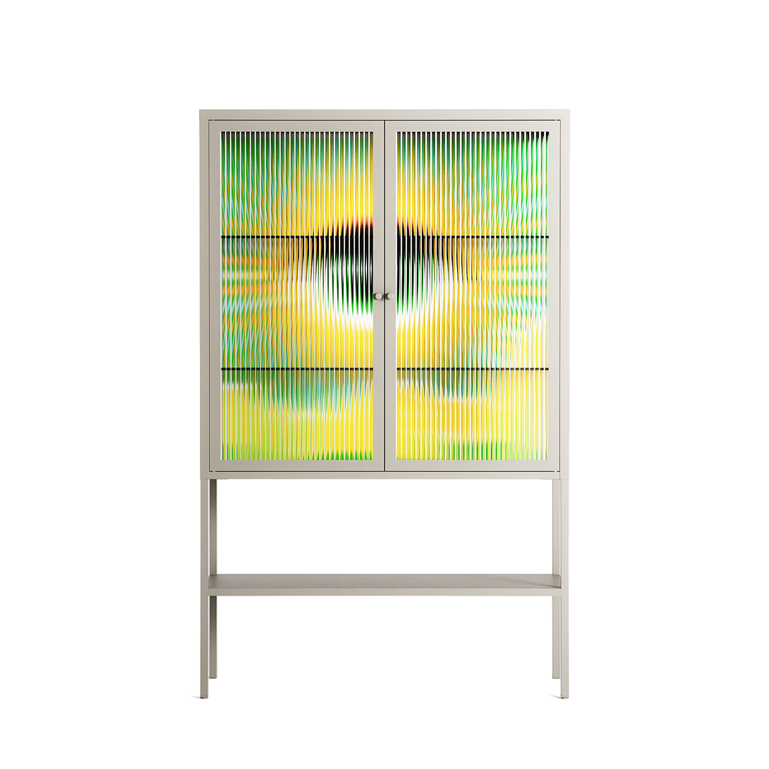 Curiosity - Loft Cabinet - Heather Zhou - Pebble - Reeded glass