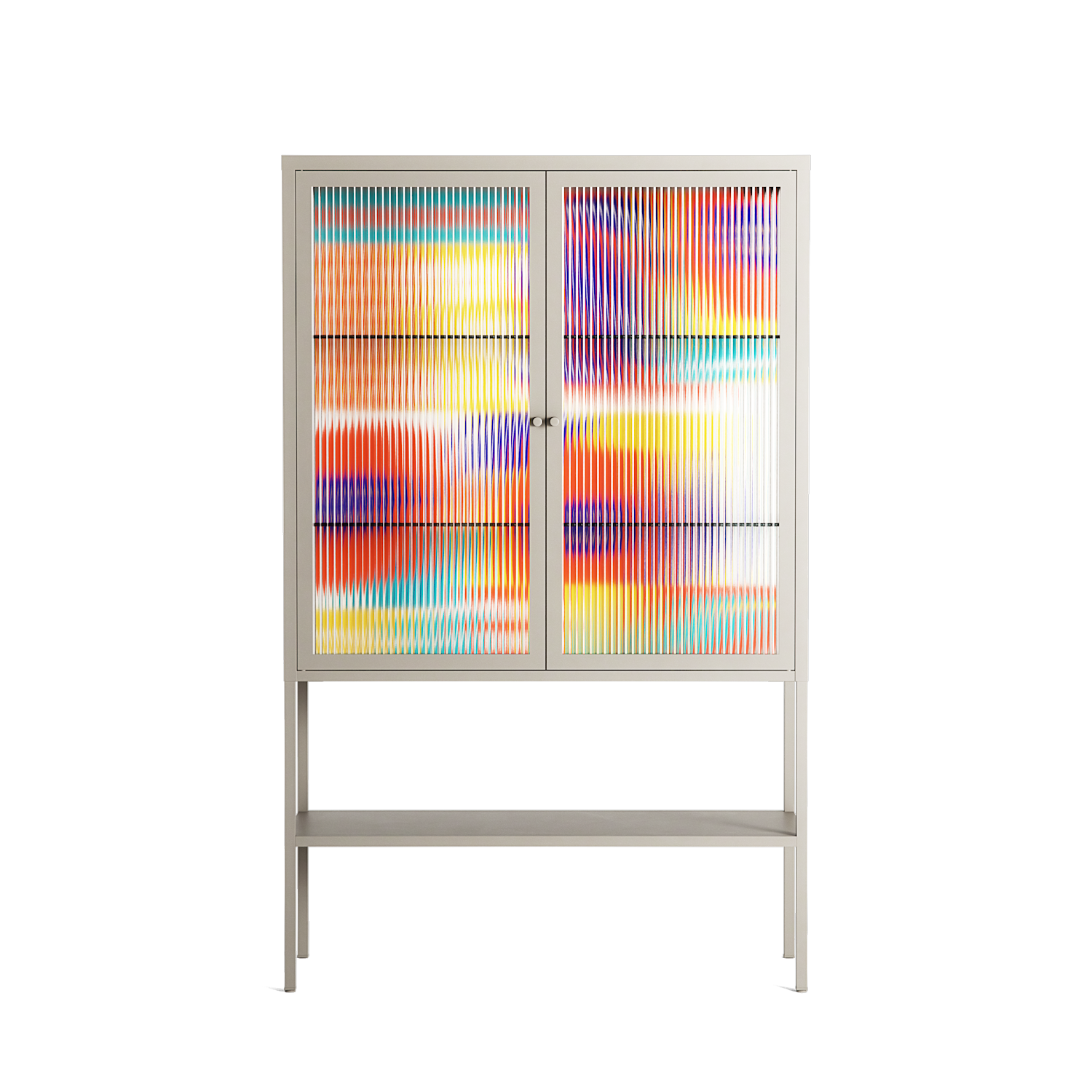 Flower A - Loft Cabinet - Heather Zhou - Pebble - Reeded glass
