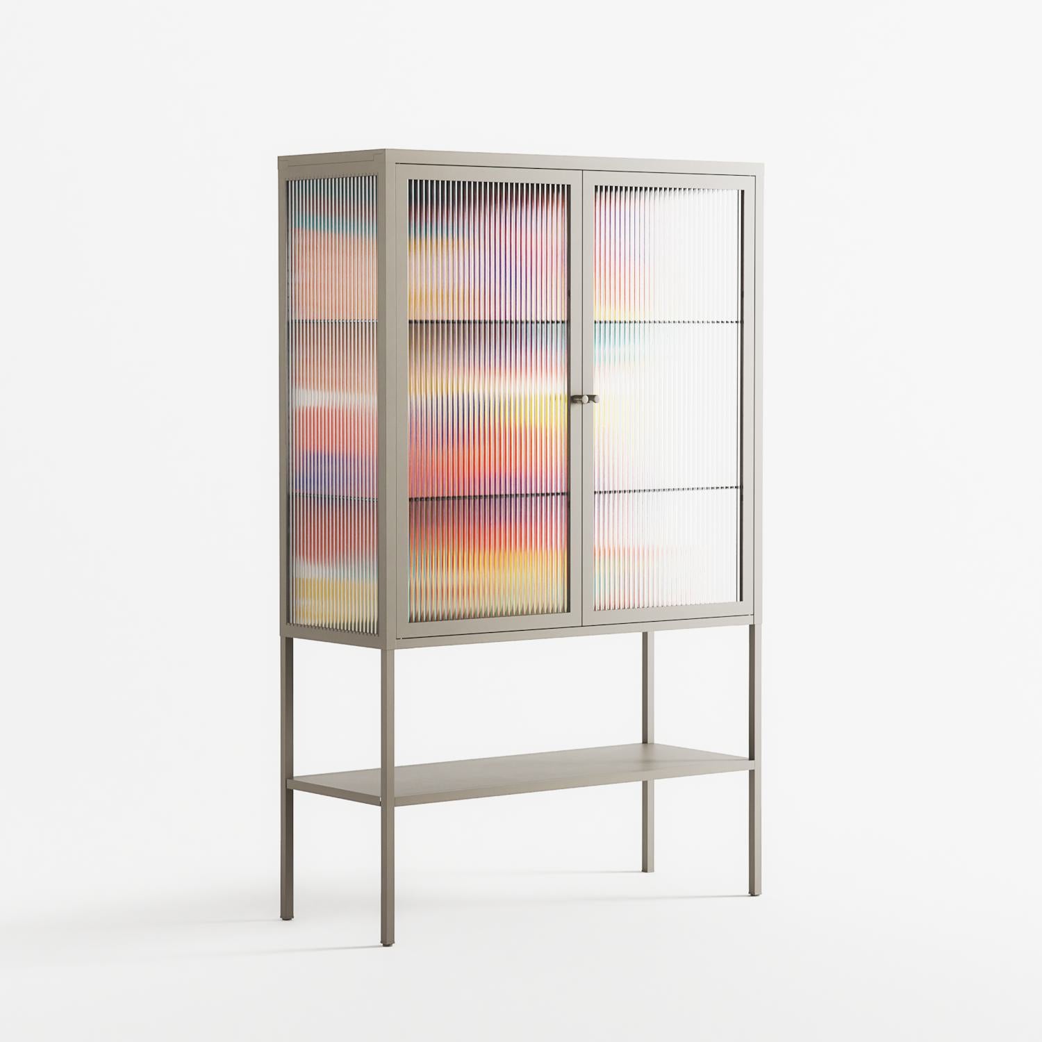 Flower A - Loft Cabinet - Heather Zhou - Pebble - Reeded glass