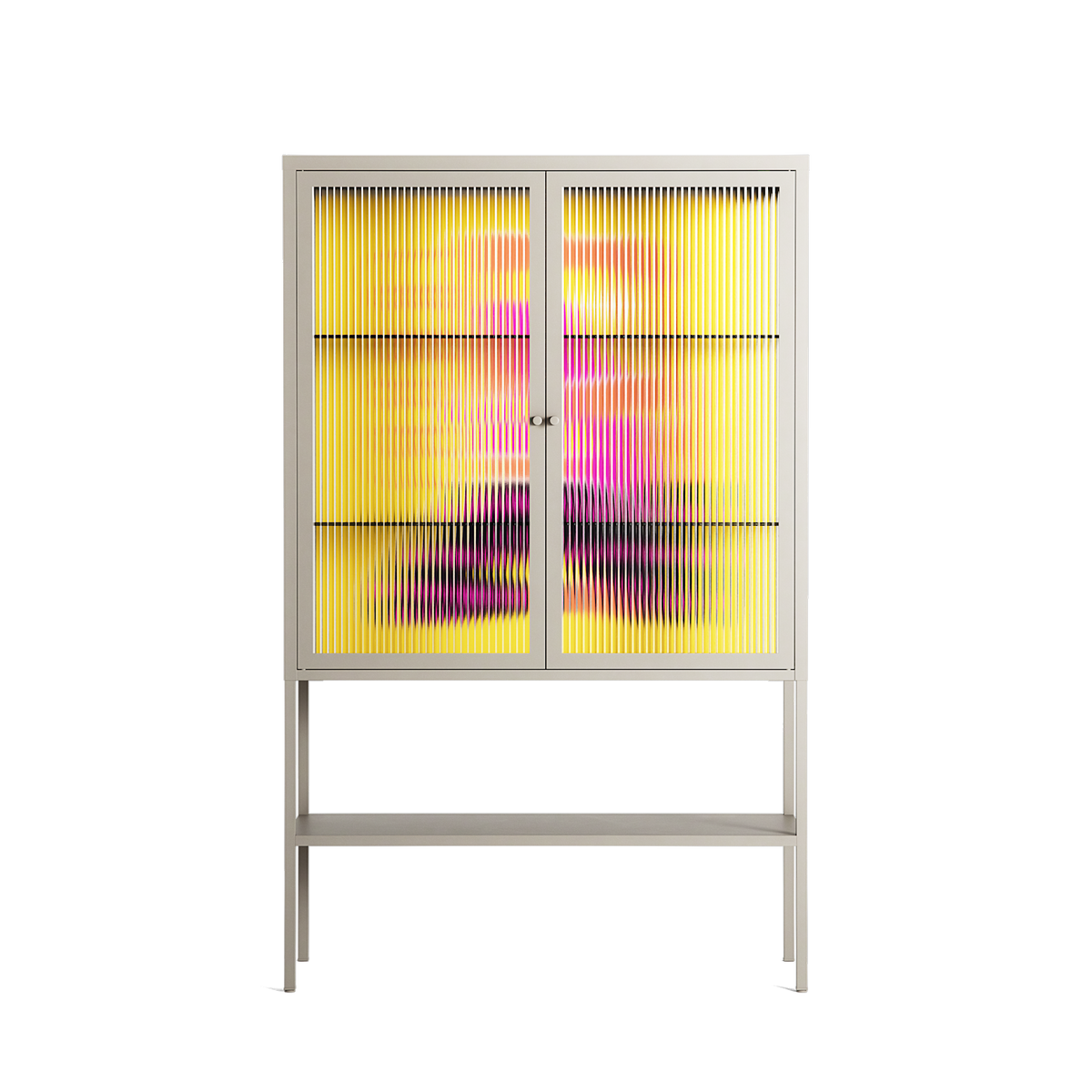 Yoga - Loft Cabinet - Heather Zhou - Pebble - Reeded glass