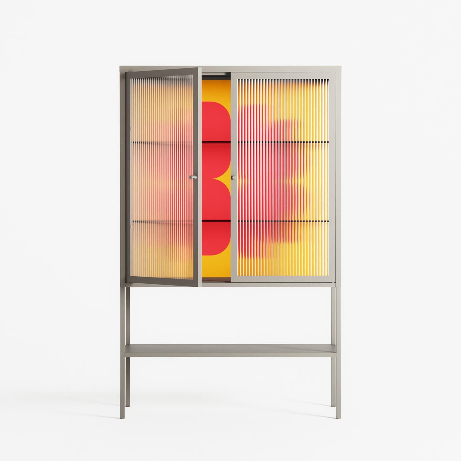 Phonix - Loft Cabinet - Linus Lohoff - Pebble - Reeded glass