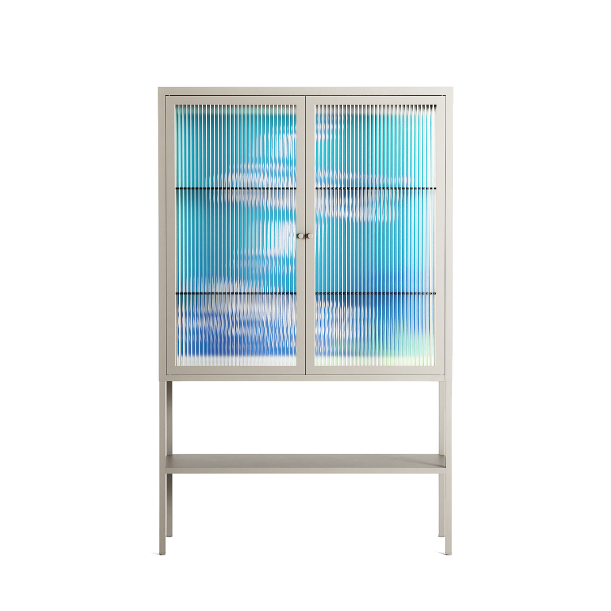 It Comes in Waves - Loft Cabinet - Ciara Wade - Pebble - Reeded glass