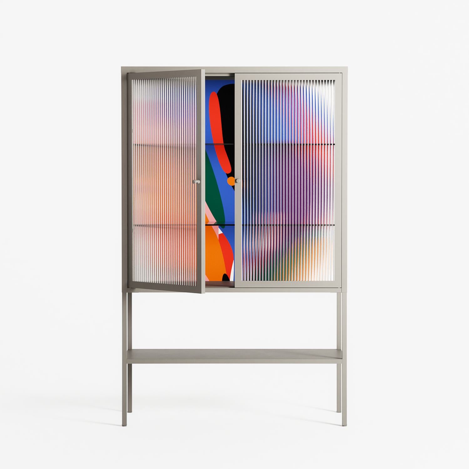 Balloons - Loft Cabinet - Vratislav Pecka - Pebble - Reeded glass
