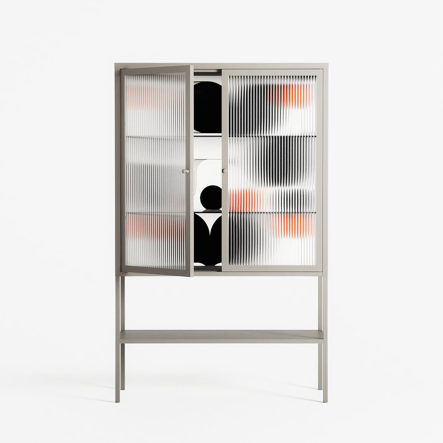 Conserto2 - Loft Cabinet - Vratislav Pecka - Pebble - Reeded glass