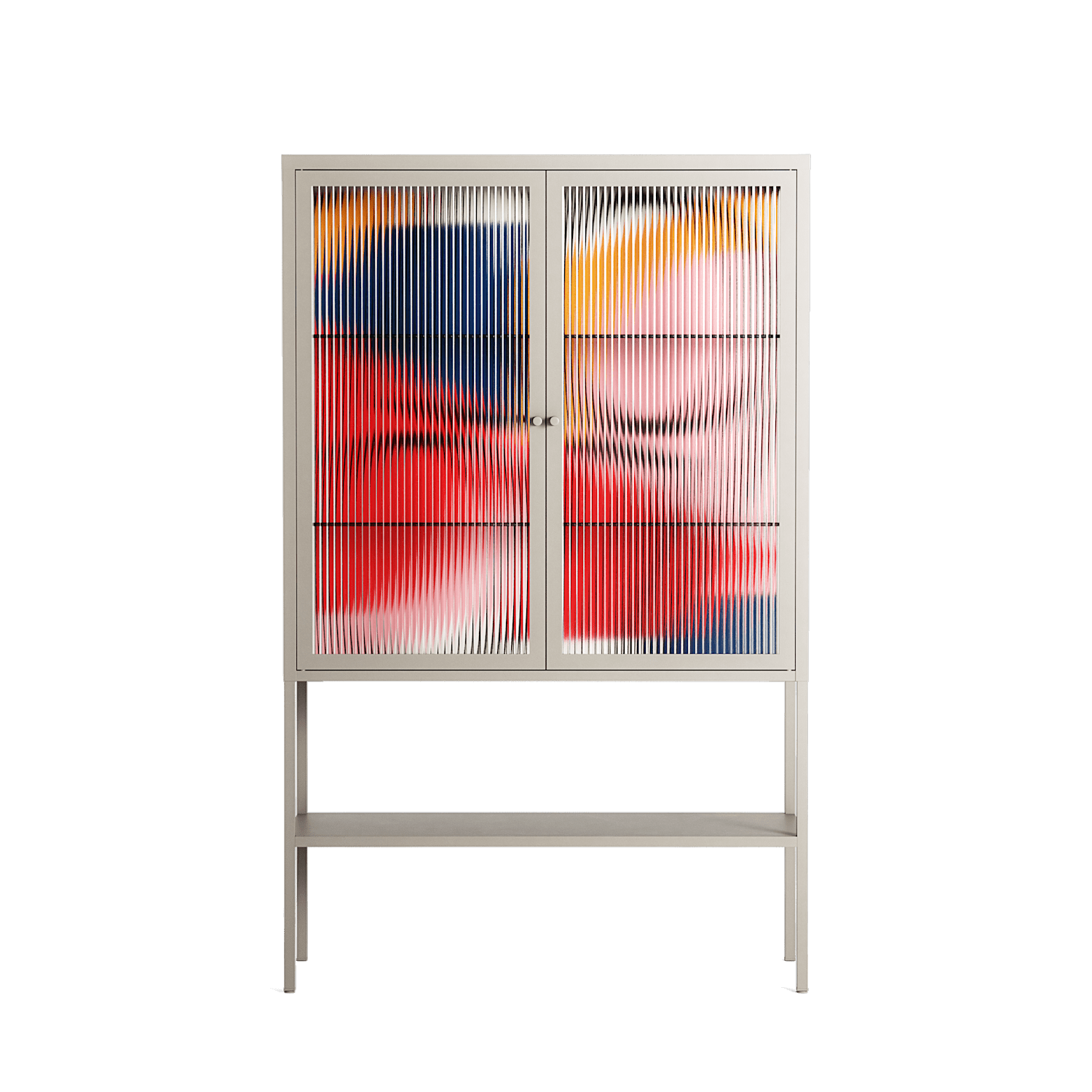 Fuerte - Loft Cabinet - Vratislav Pecka - Pebble - Reeded glass