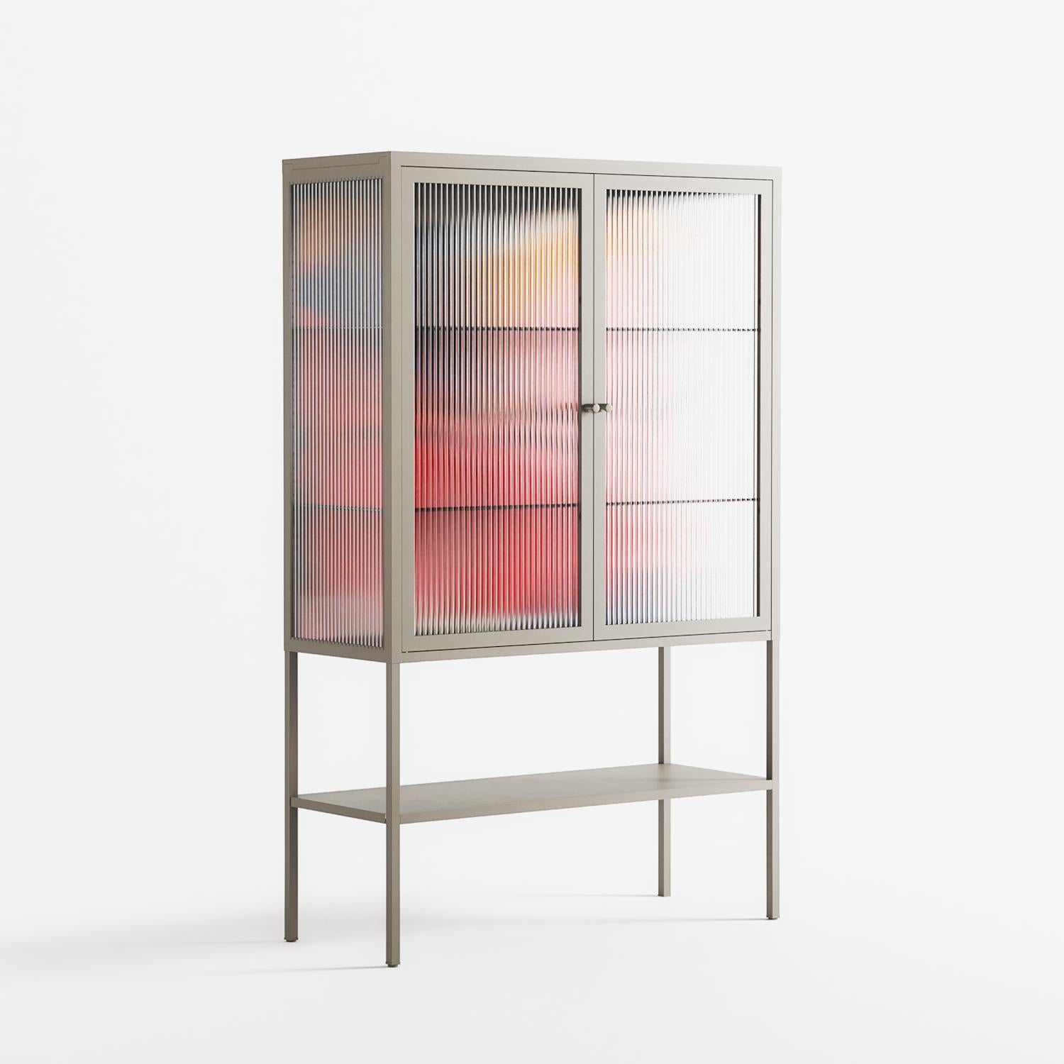 Fuerte - Loft Cabinet - Vratislav Pecka - Pebble - Reeded glass