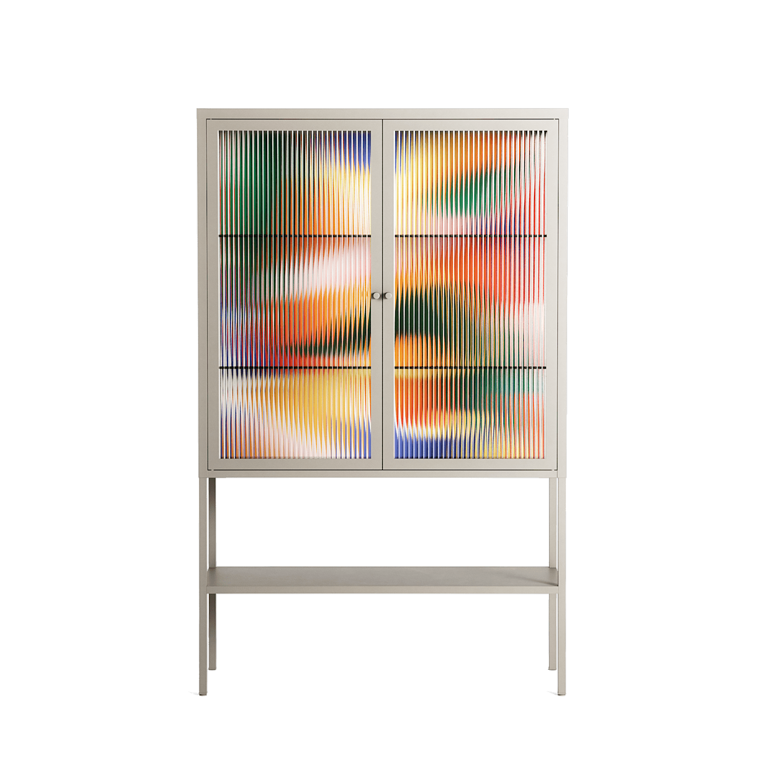 Gloss - Loft Cabinet - Vratislav Pecka - Pebble - Reeded glass