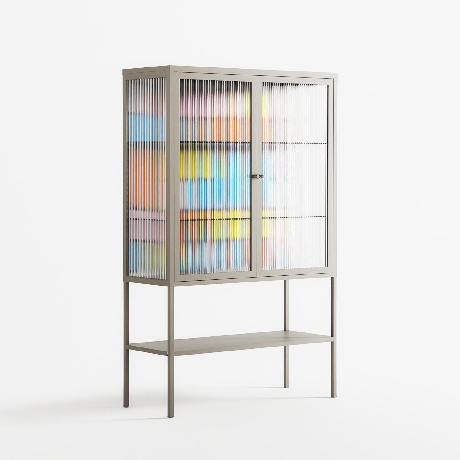 Palette - Loft Cabinet - Vratislav Pecka - Pebble - Reeded glass