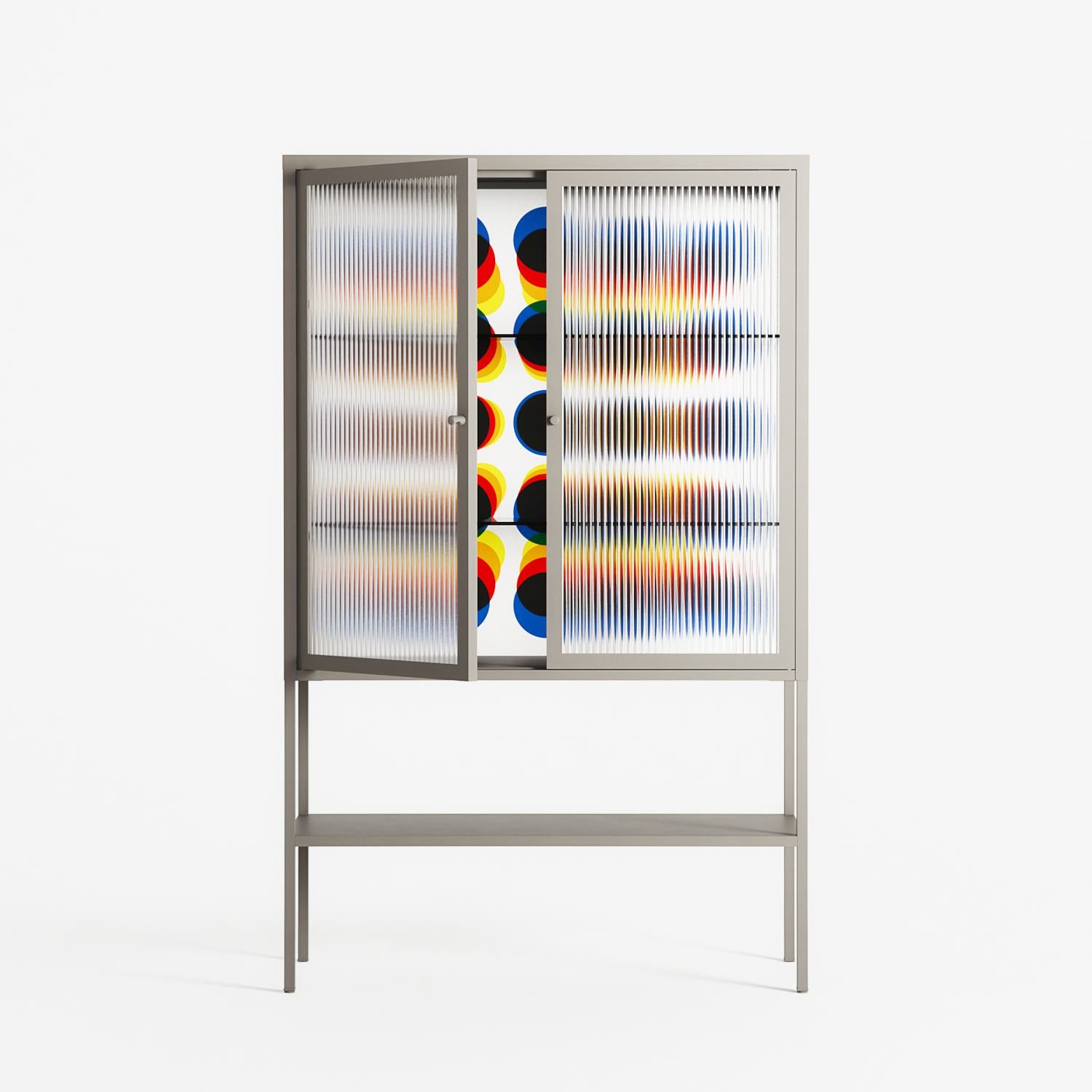 Perspektiva - Loft Cabinet - Vratislav Pecka - Pebble - Reeded glass