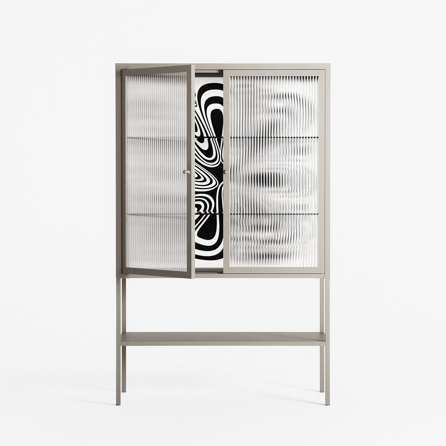 Splash of black - Loft Cabinet - Vratislav Pecka - Pebble - Reeded glass