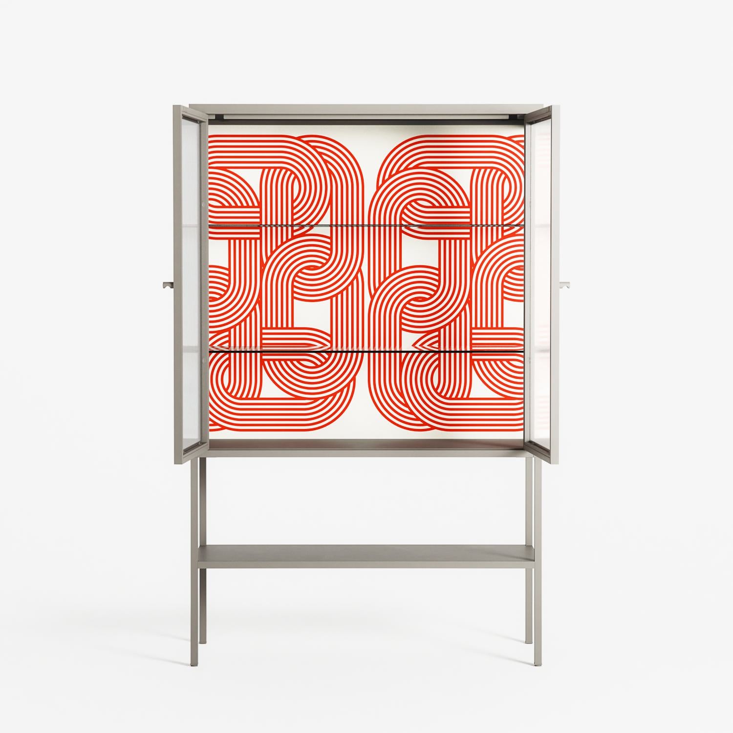 United - Loft Cabinet - Vratislav Pecka - Pebble - Reeded glass