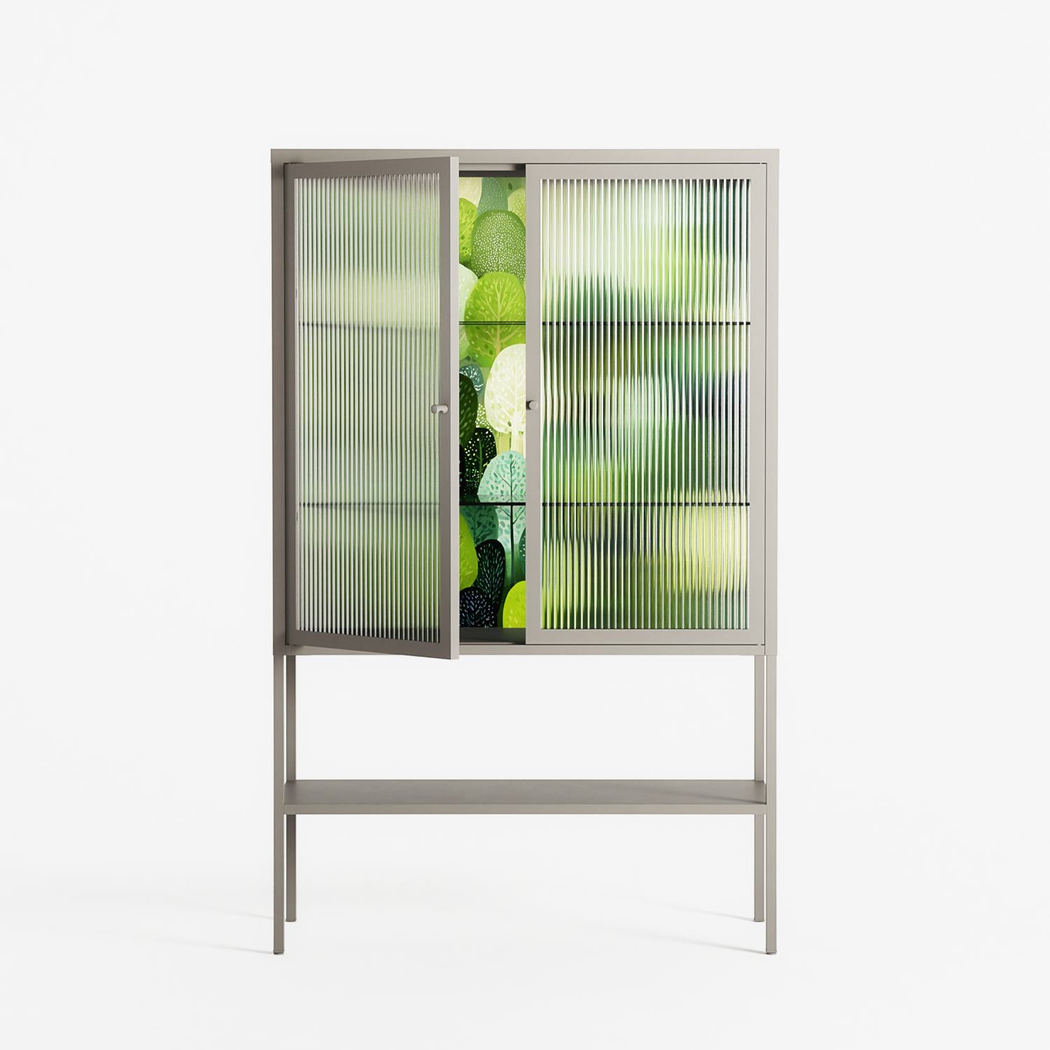 Tummetott - Loft Cabinet - Nur Rydberg - Pebble - Reeded glass