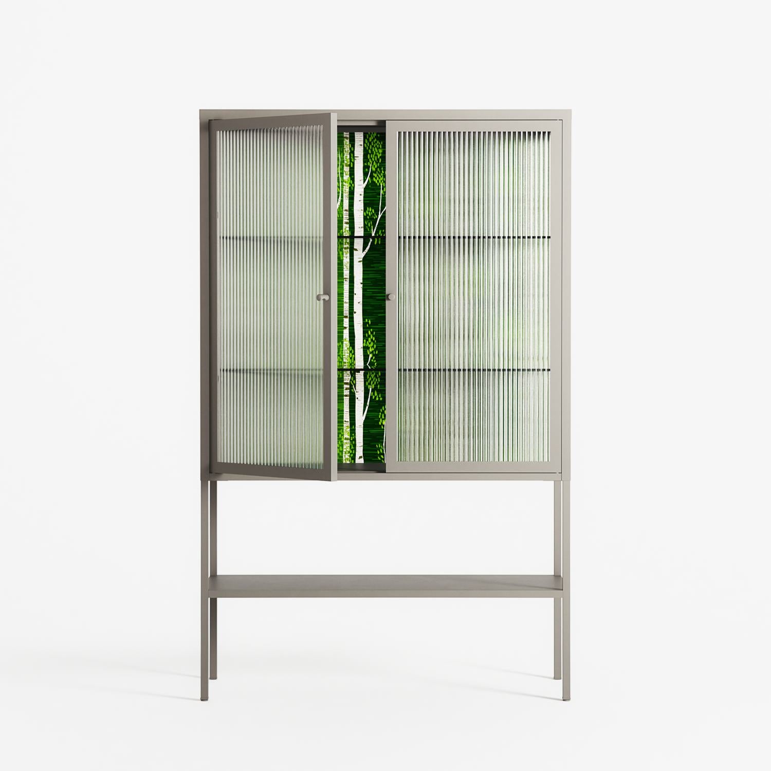 Björkskog - Loft Cabinet - Nur Rydberg - Pebble - Reeded glass