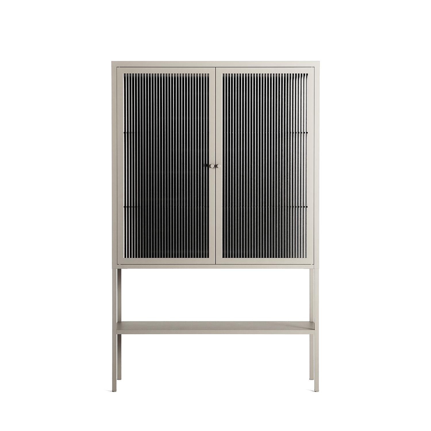 Hug 1 - Loft Cabinet - Andrea Devia-Nuño - Pebble - Reeded glass