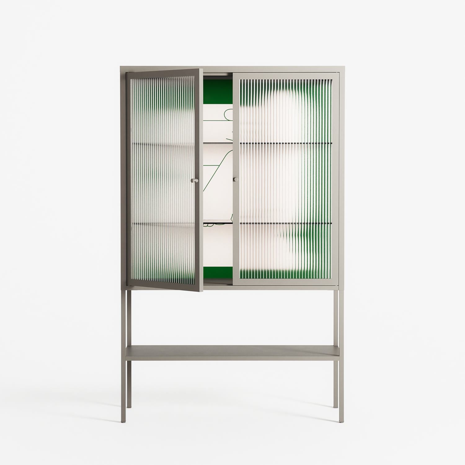 Rest 1 - Loft Cabinet - Andrea Devia-Nuño - Pebble - Reeded glass