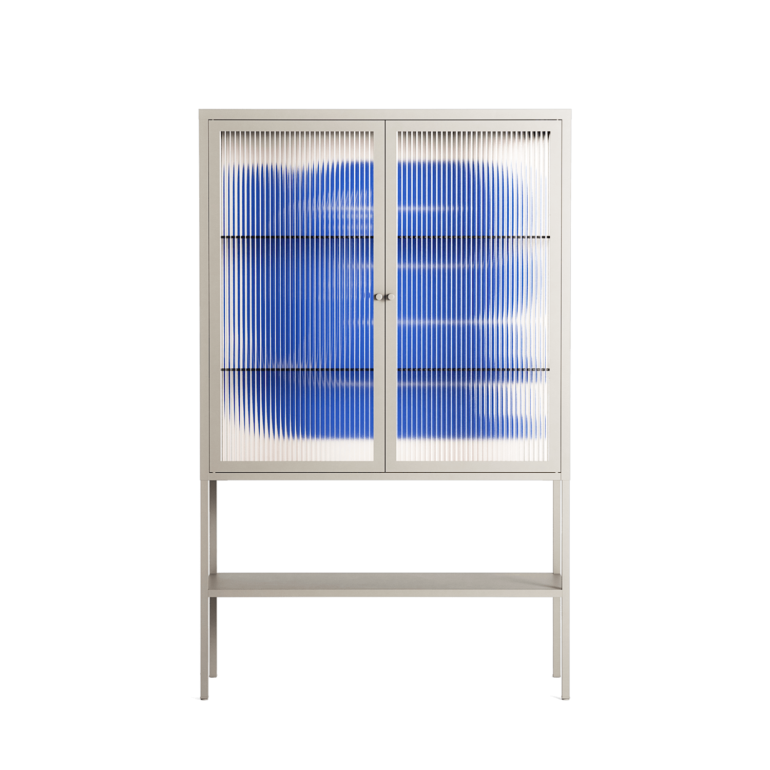 Wait 2 - Loft Cabinet - Andrea Devia-Nuño - Pebble - Reeded glass